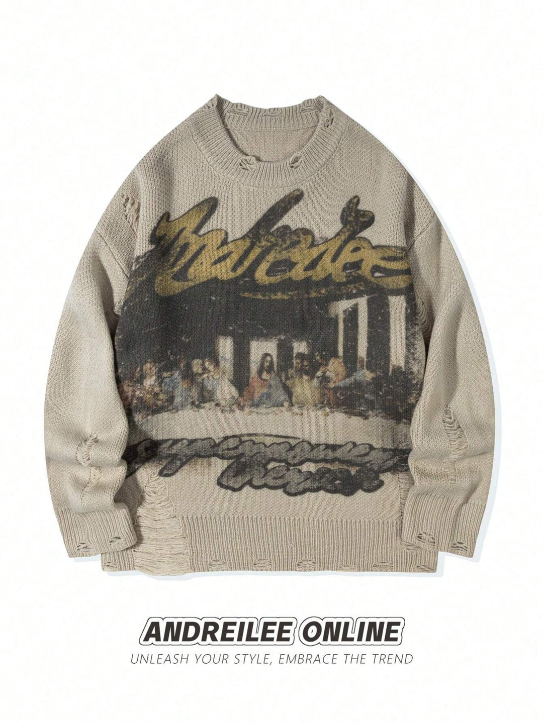 'Supper' Graphic Knitted Sweater