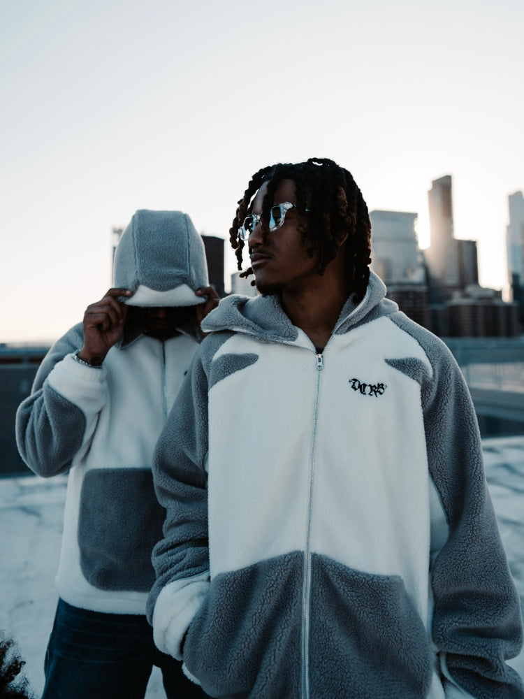 MyGarments - Wolf Grey & White Sherpa Ninja Fleece