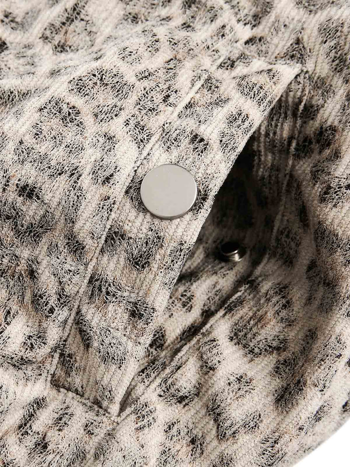 Cheetah Print Mink Fur Hooded Jacket - 2270