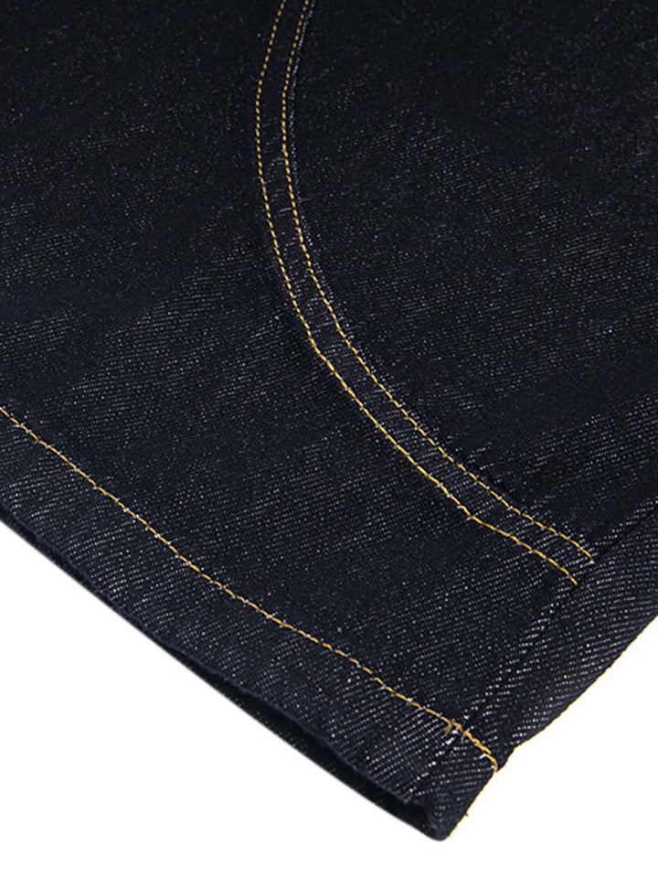 Fun Letter Pocket Barrel Jeans