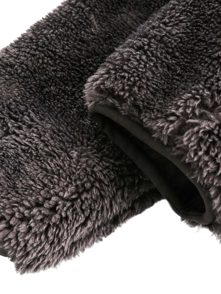 Fur Hooded Quilted Sherpa Jacket - 2304