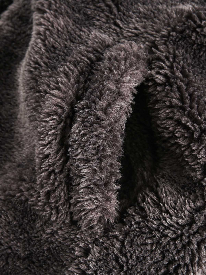 Fur Hooded Quilted Sherpa Jacket - 2304