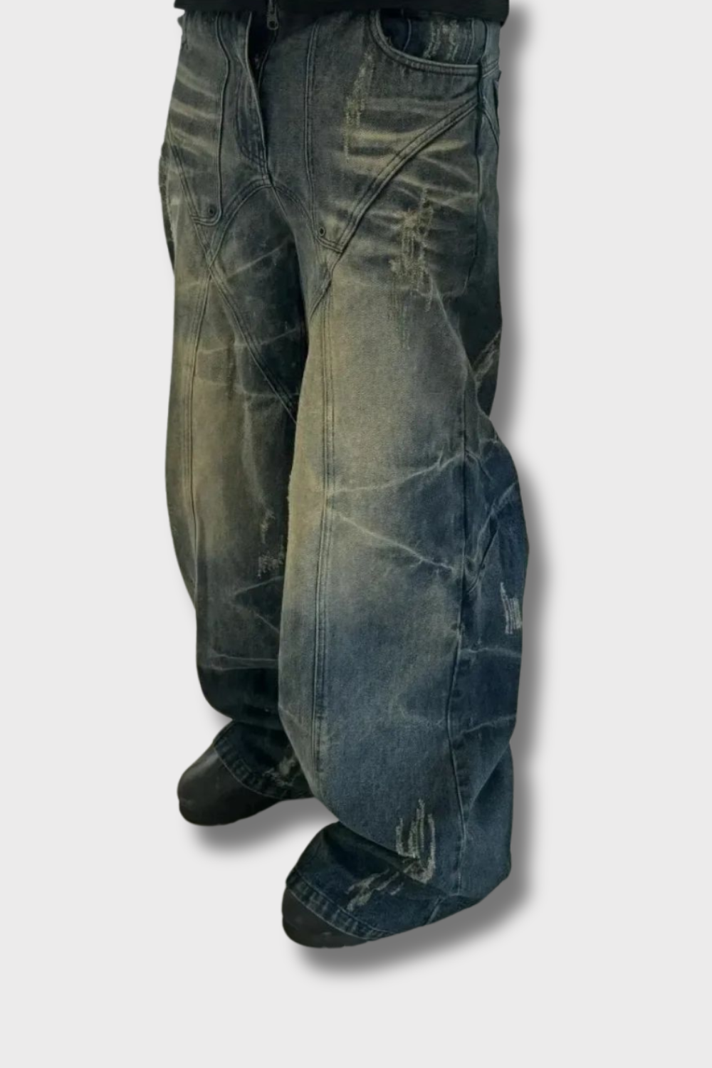 'Graphic Lining' Baggy Jeans