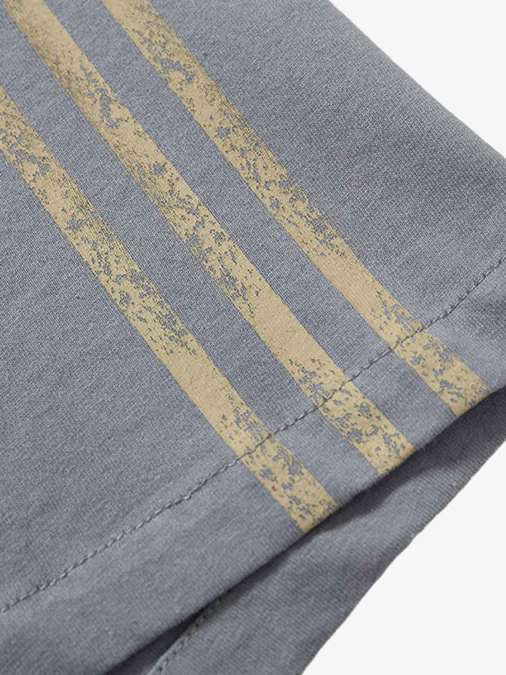 Heavy Washed Street Metal Collar T-shirt