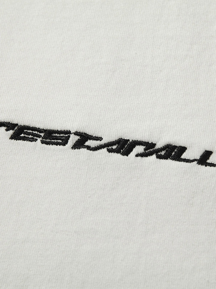 Heavy Washed Street Metal Collar T-shirt