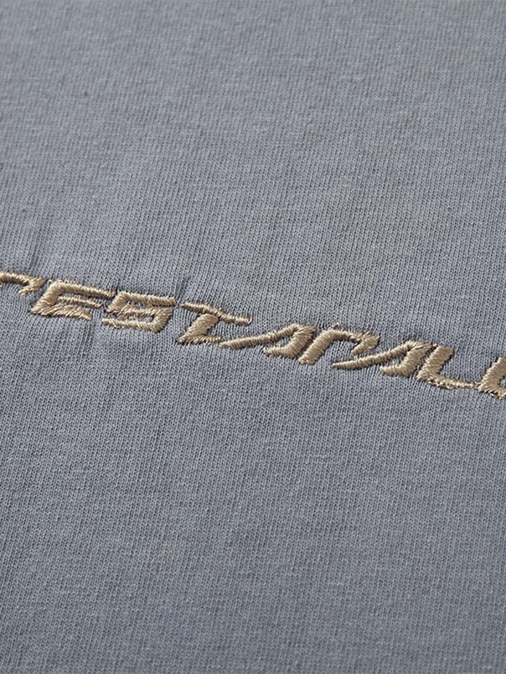 Heavy Washed Street Metal Collar T-shirt