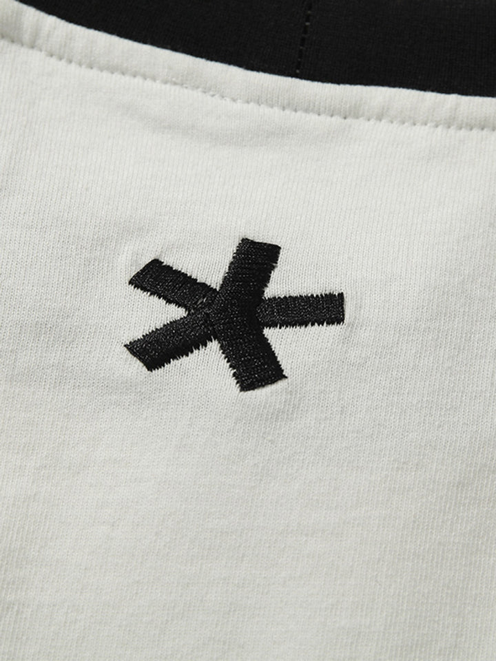 Heavy Washed Street Metal Collar T-shirt