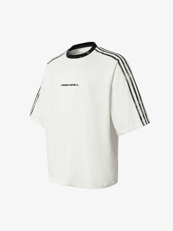 Heavy Washed Street Metal Collar T-shirt