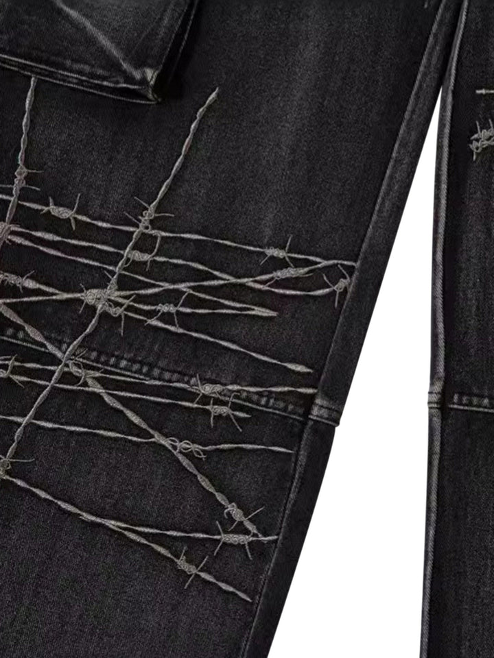 High Street Embroidery Hip-Hop Jeans - 2122