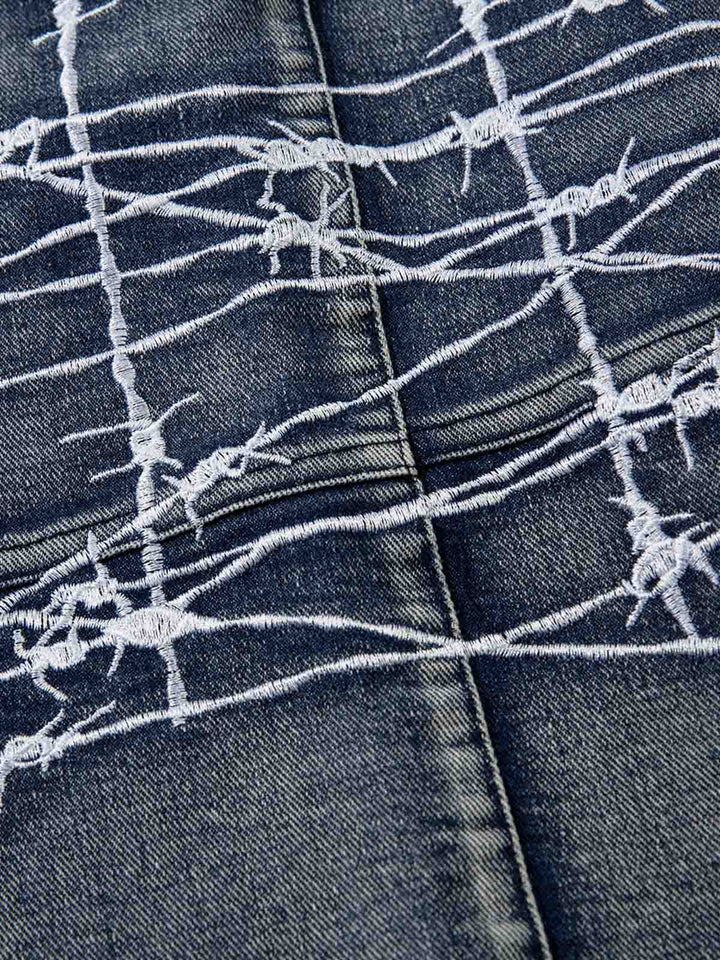 High Street Embroidery Hip-Hop Jeans - 2122