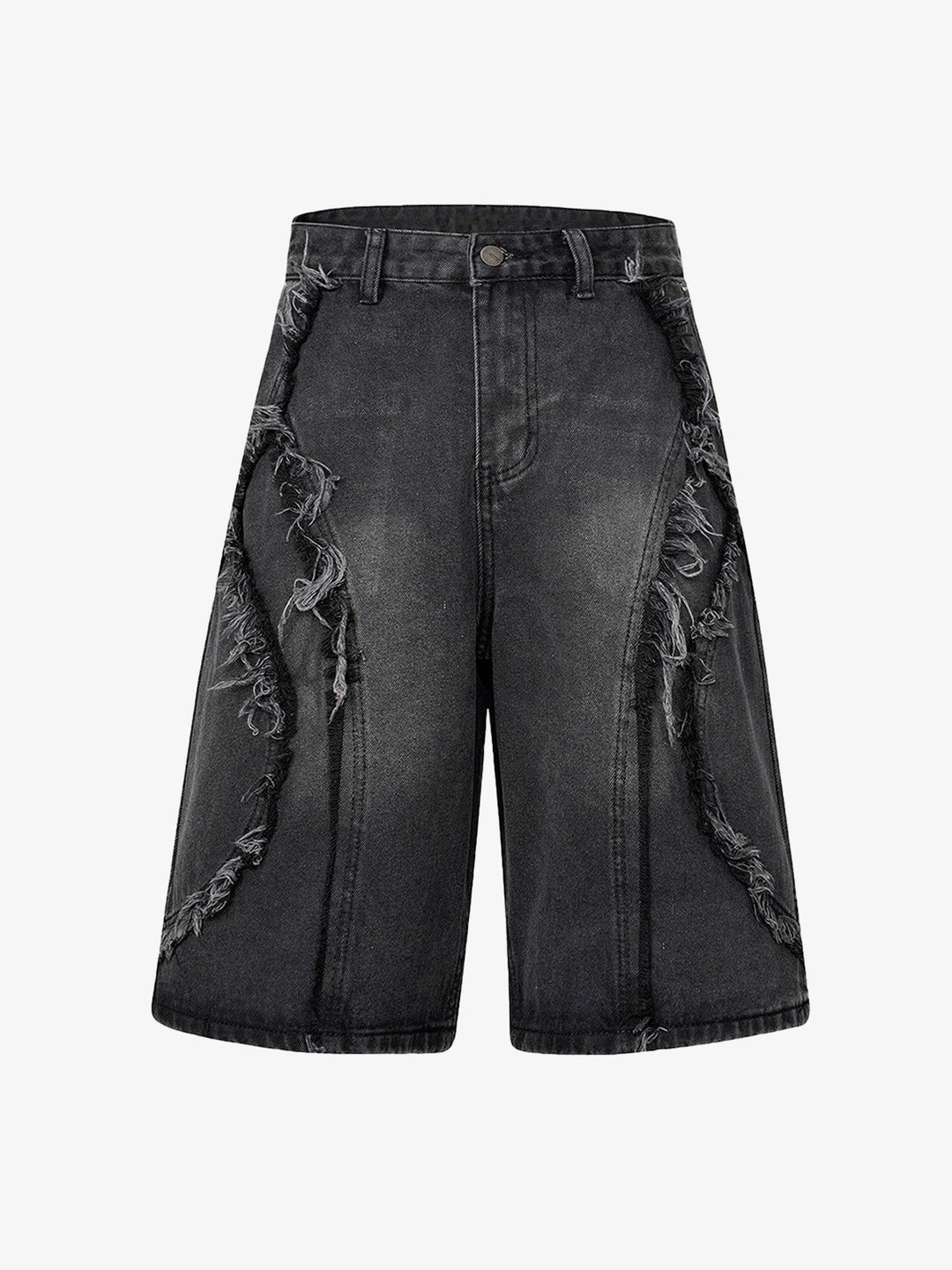 High Street Washed Distressed Denim Shorts - 2100