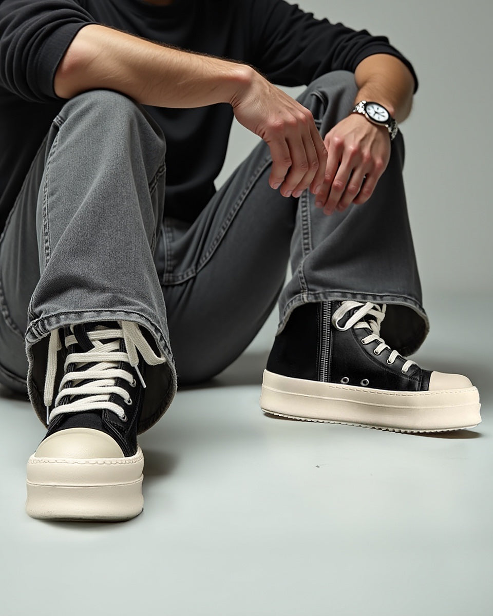 High-top Side Zipper Platform Sneakers - 2273