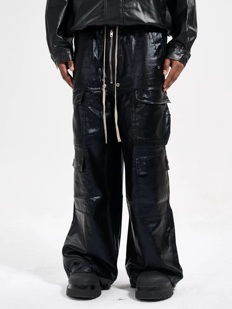 'Shadow' Matte Coated Multi-pocket Overalls