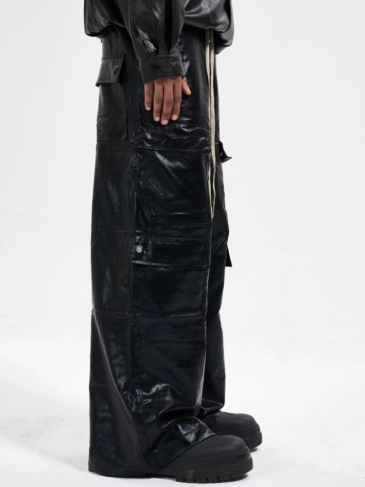 'Shadow' Matte Coated Multi-pocket Overalls