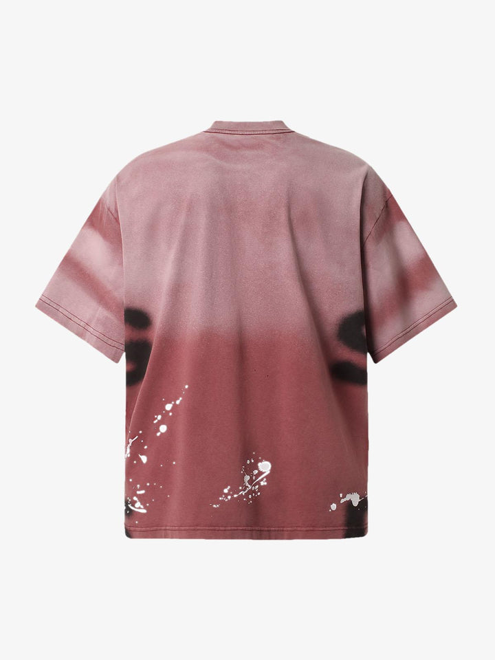 Ink Splash Letter Print T-shirt - 2414