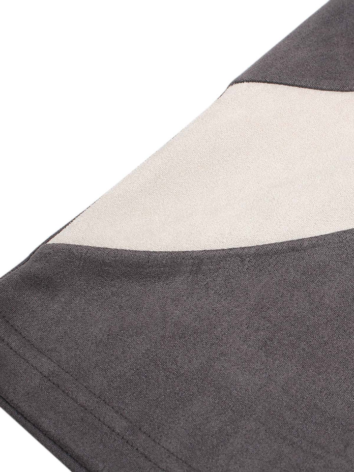 Jersey Deconstructed Contrast Color Stitching Print T-shirt - 2407
