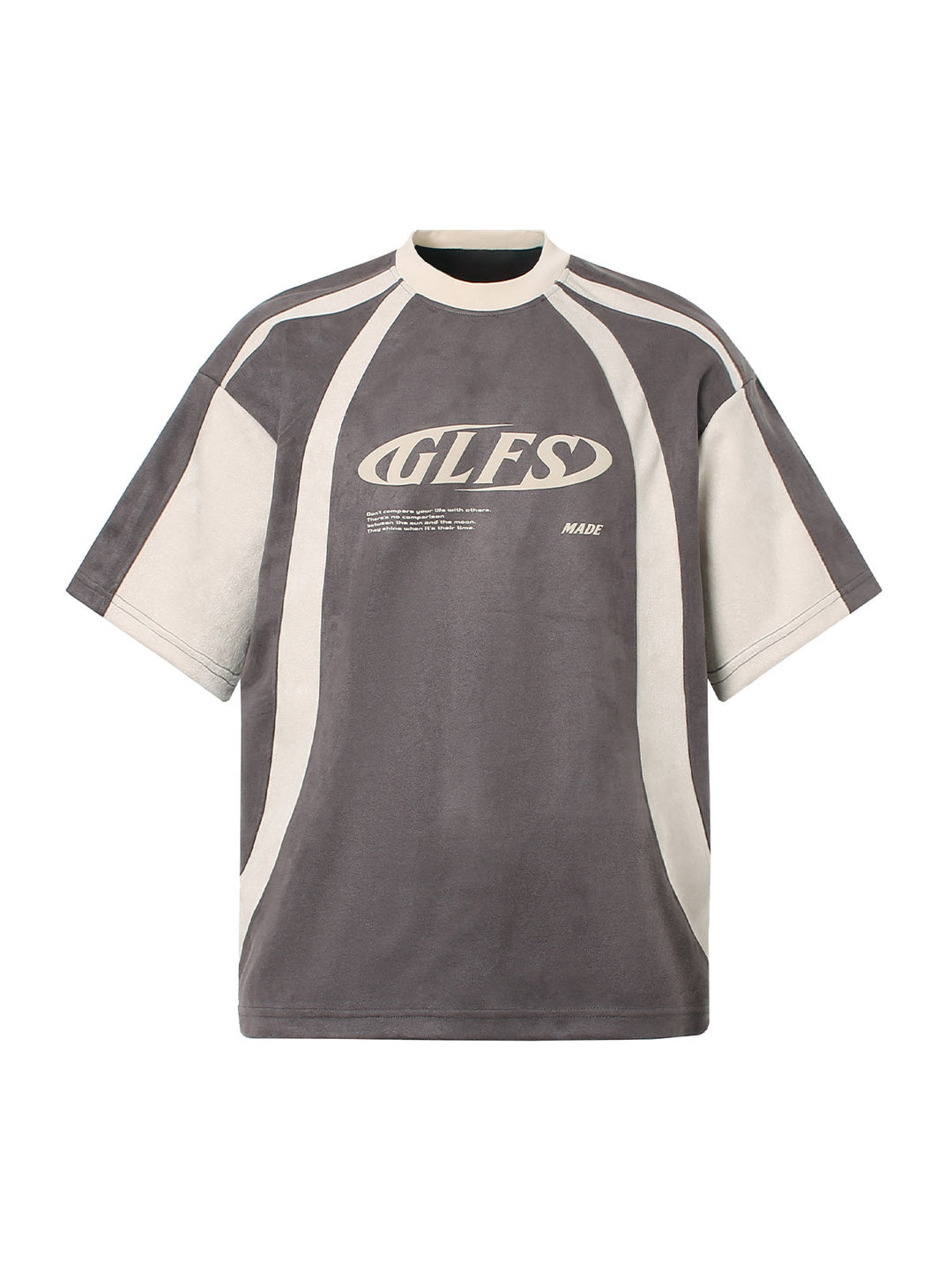Jersey Deconstructed Contrast Color Stitching Print T-shirt - 2407