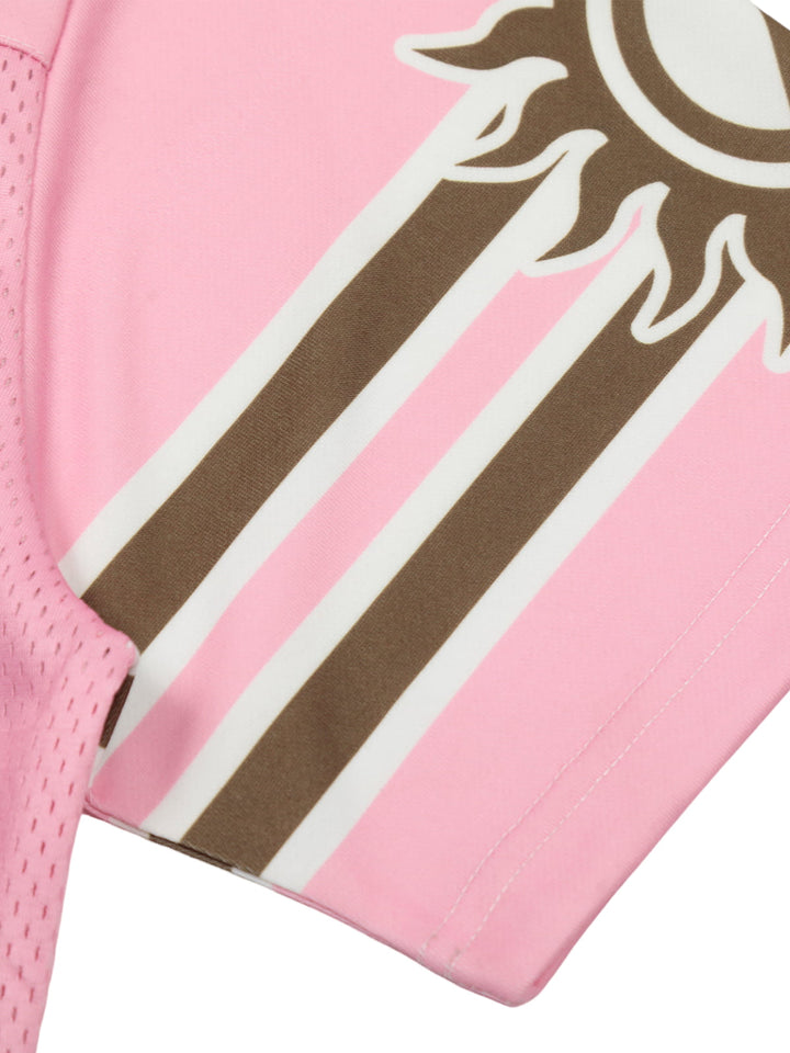 Pink Flame Print Jersey T-shirt - 2390