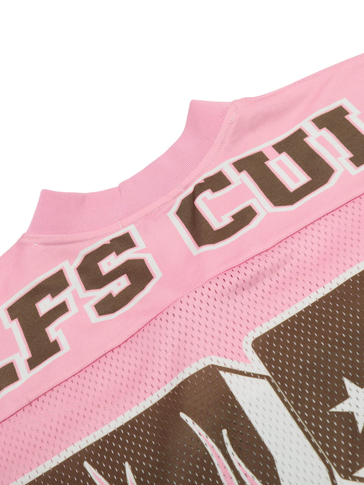 Pink Flame Print Jersey T-shirt - 2390