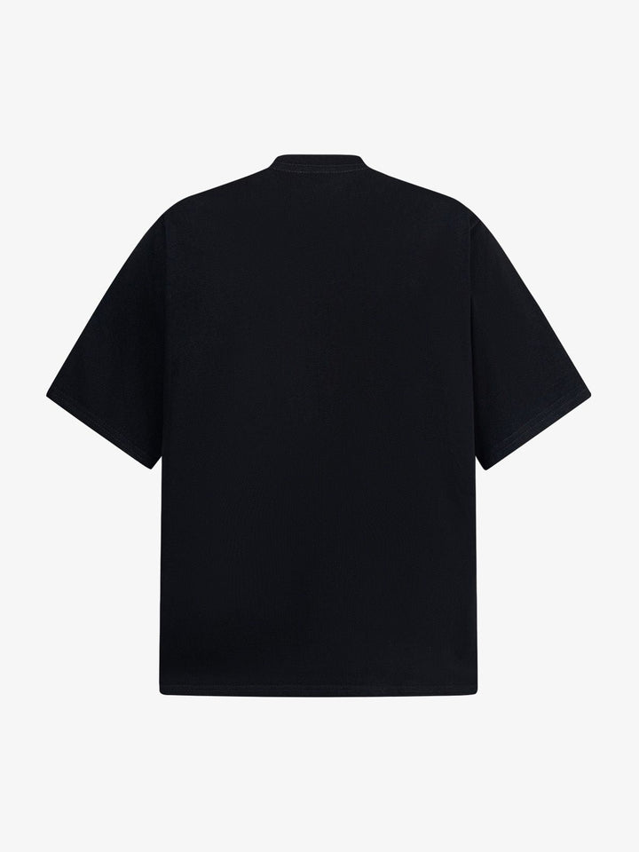 Retro Embroidery Beaded Letter Print T-shirt