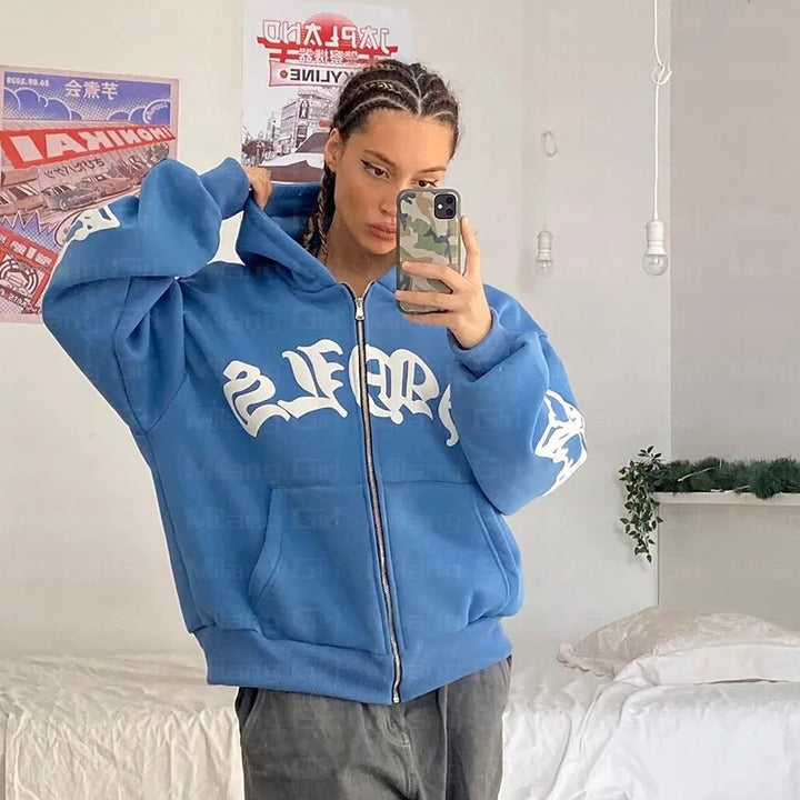 'Frostbite' Snowflake Gothic Zip Hoodie