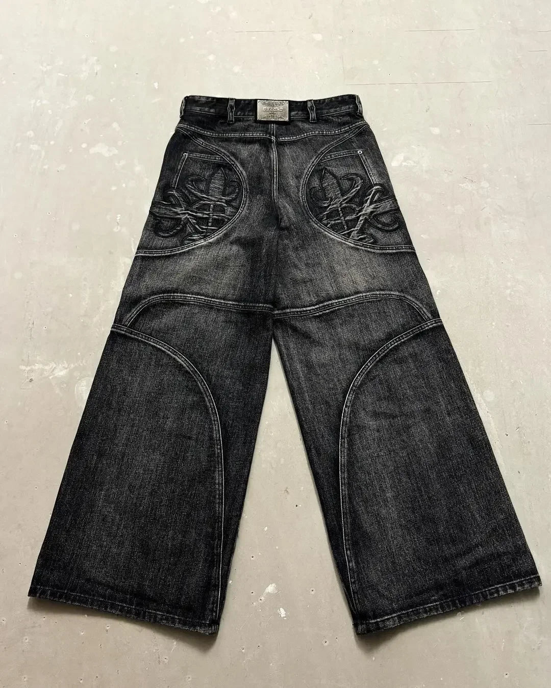 'Midnight' Retro Baggy Wide-Leg Jeans