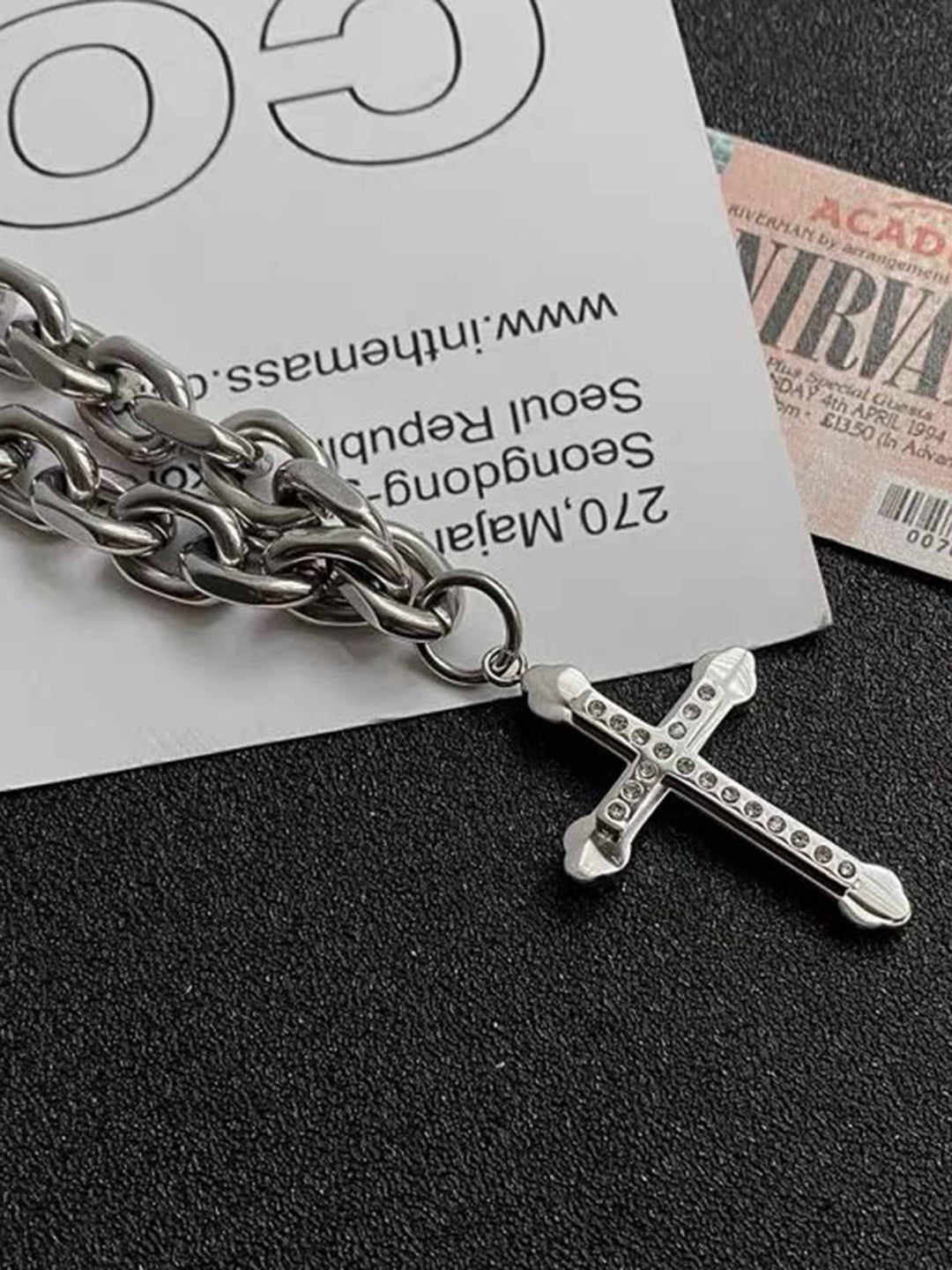 Thesupermade Black Cross Necklace -1131