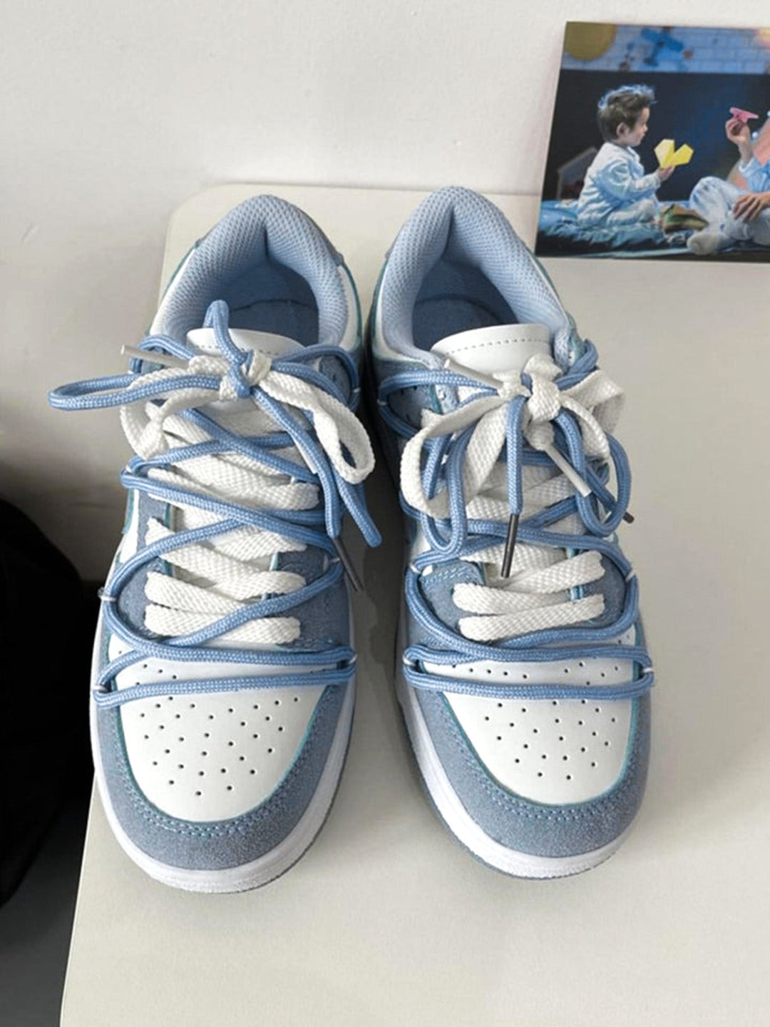 Thesupermade Haze Blue Love Breathable Board Shoes - 1854