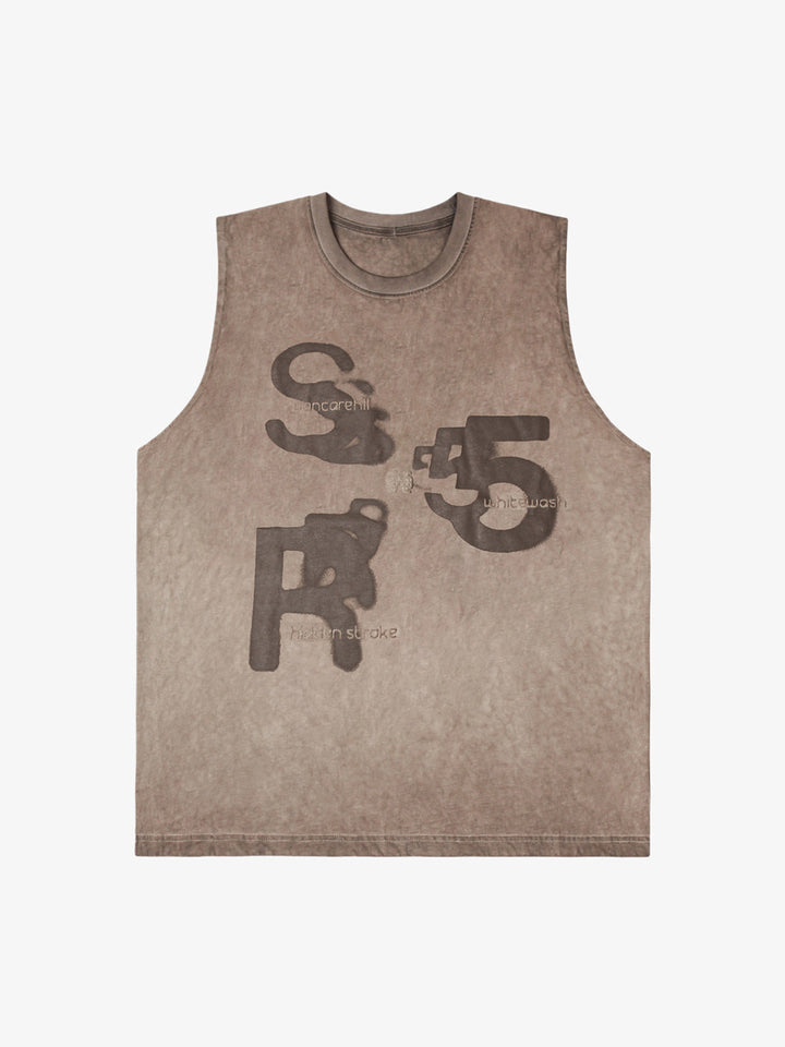 Thesupermade High Street Hip Hop Print Vest - 2373