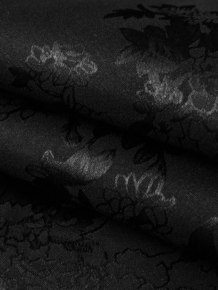 Thesupermade Leaves Pattern Black Vintage Shirts