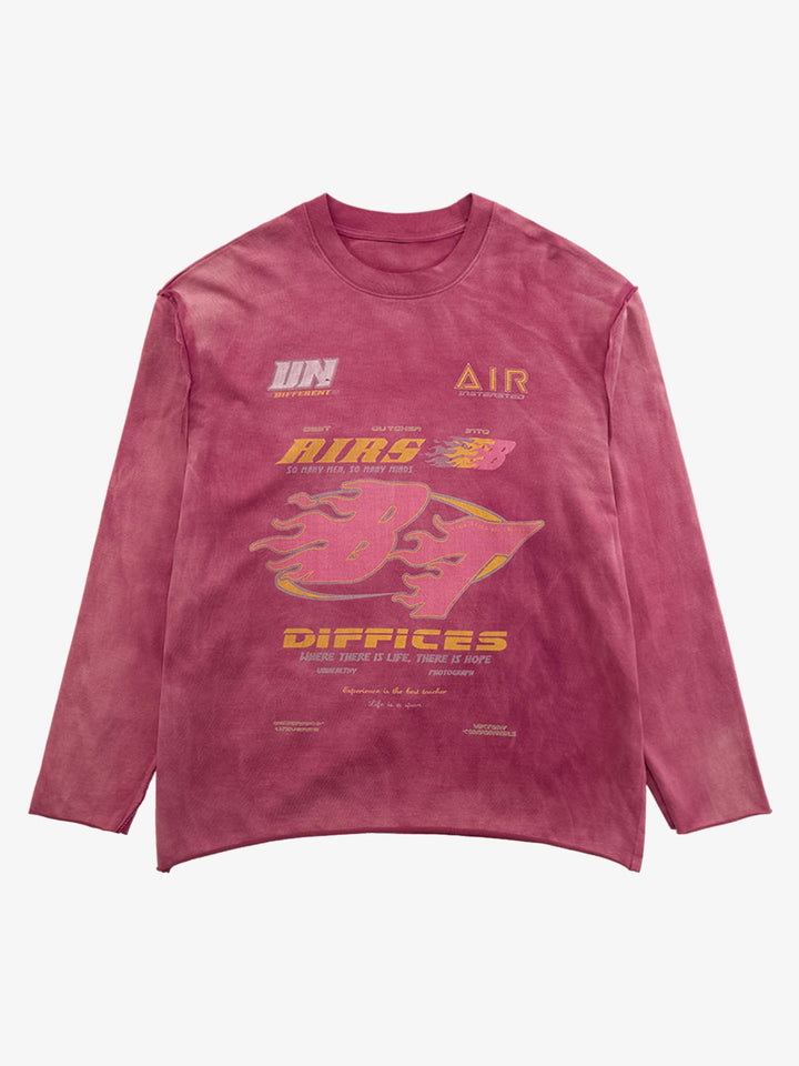 Thesupermade Washed Edge Long Sleeve T-shirt