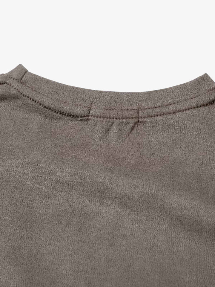 Thorn Embroidery Suede T-Shirt