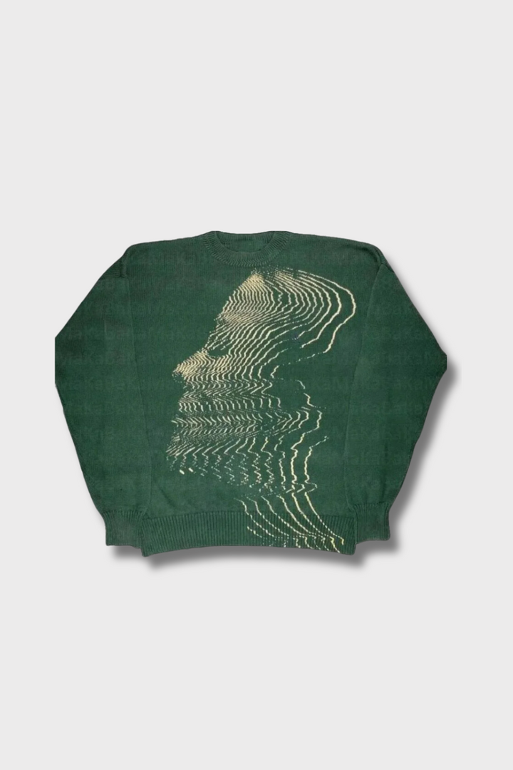 'Vibrations' Graphic Knitted Sweater