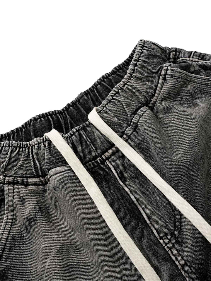 Washed Cargo Denim Shorts - 2382