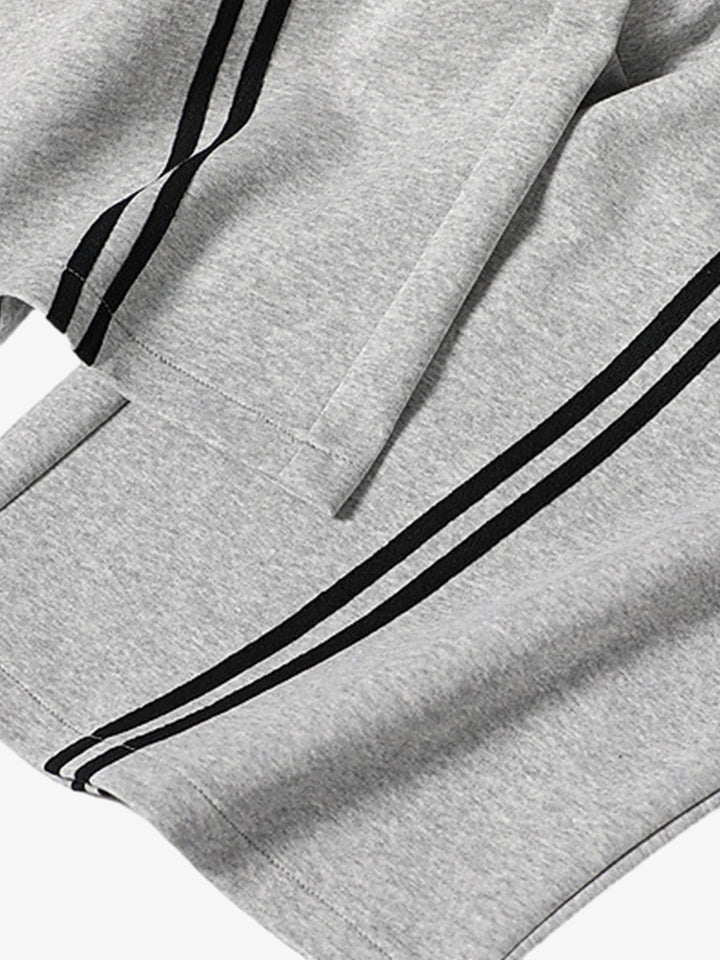 Web Stitching Letter Print Drawstring Barrel Pants