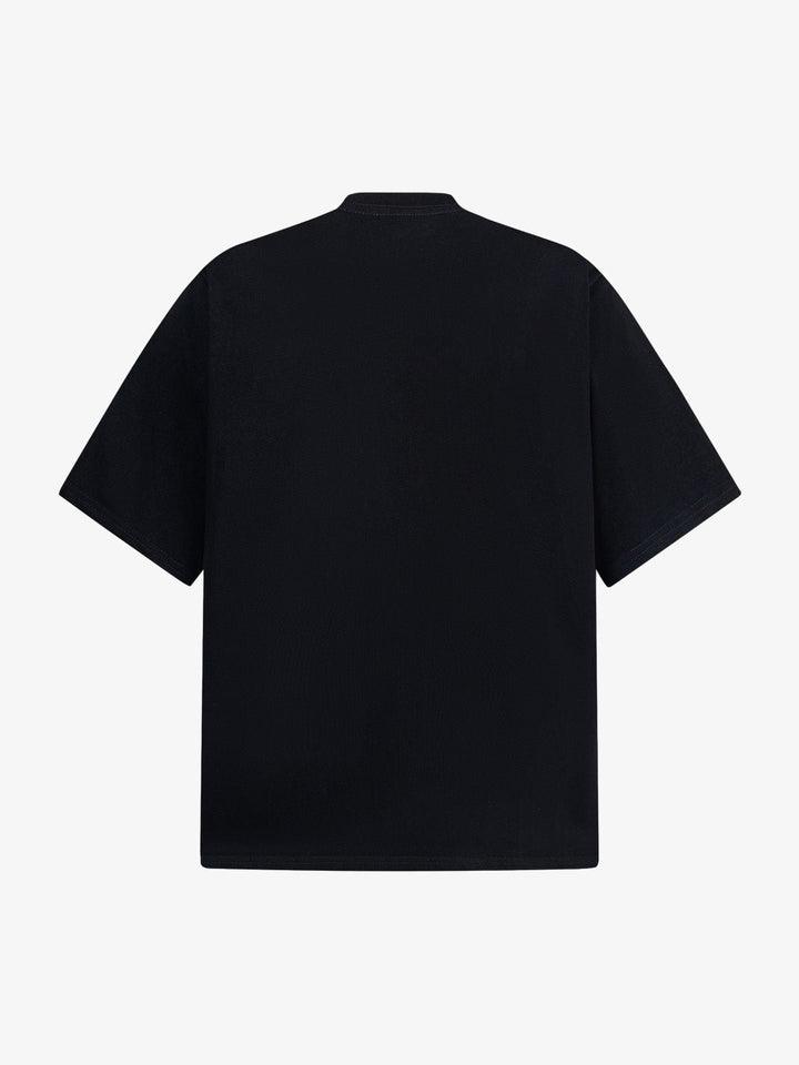 Heavy Retro Patch Embroidered T-shirt - 2398